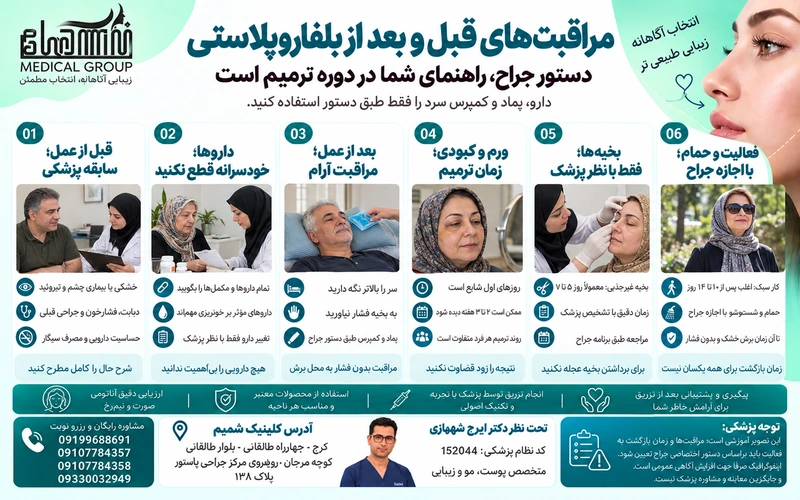 مراقبت‌های قبل و بعد از بلفاروپلاستی که باید بدانید