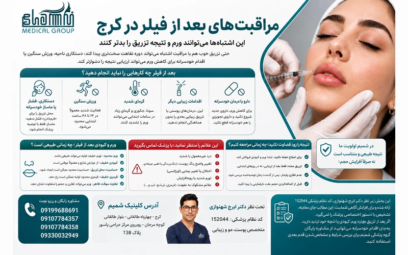 مراقبت‌های بعد از فیلر در کرج