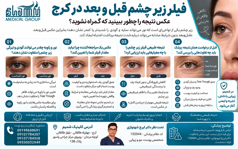تزریق فیلر زیر چشم در کرج 6 فیلر زیر چشم قبل و بعد در کرج