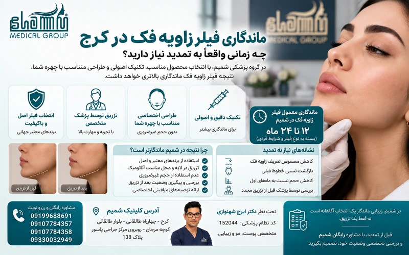 فیلر زاویه فک کرج 2 ماندگاری فیلر زاویه فک کرج
